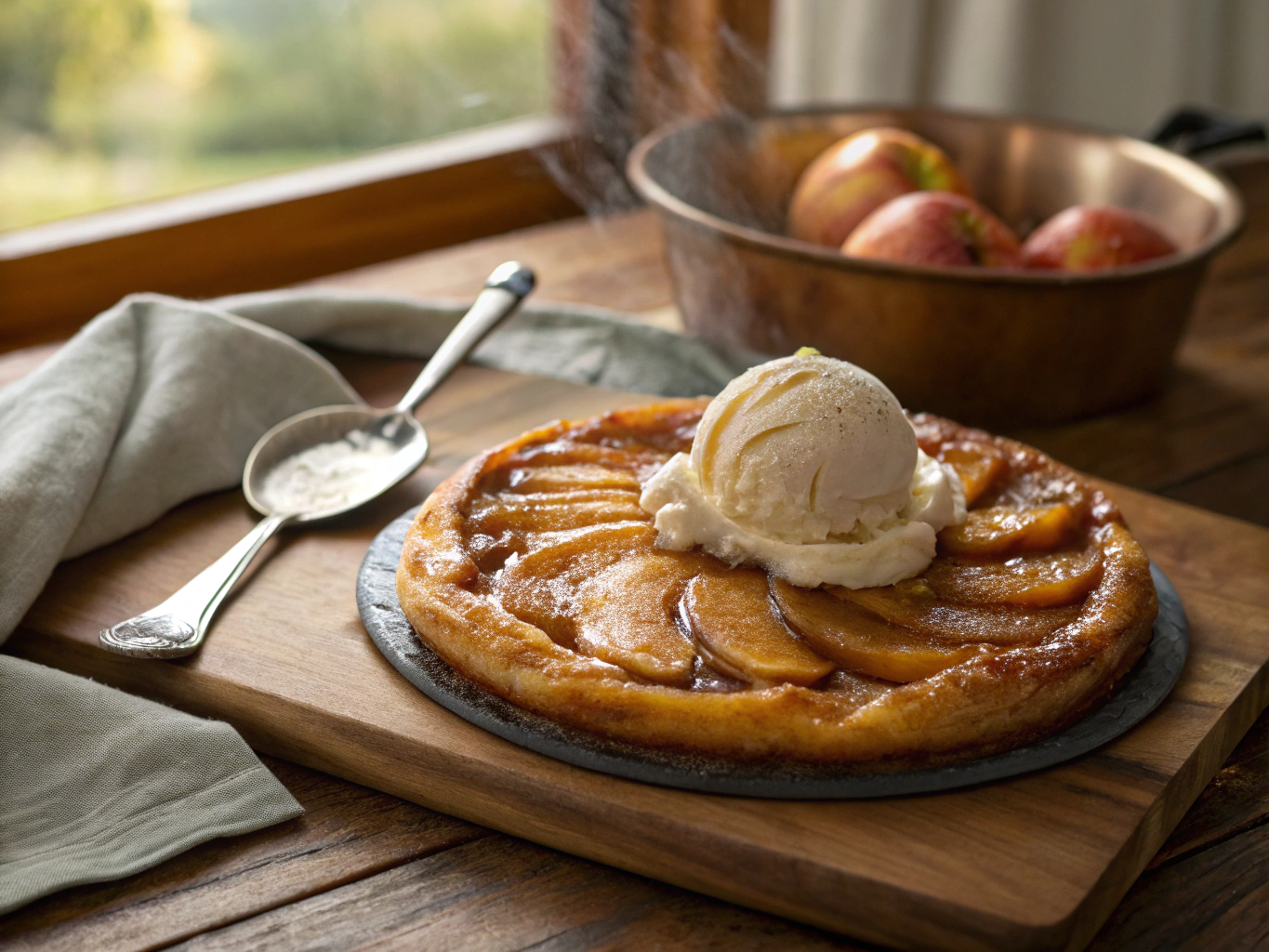 Cast-iron baked plum galette with smoked cream